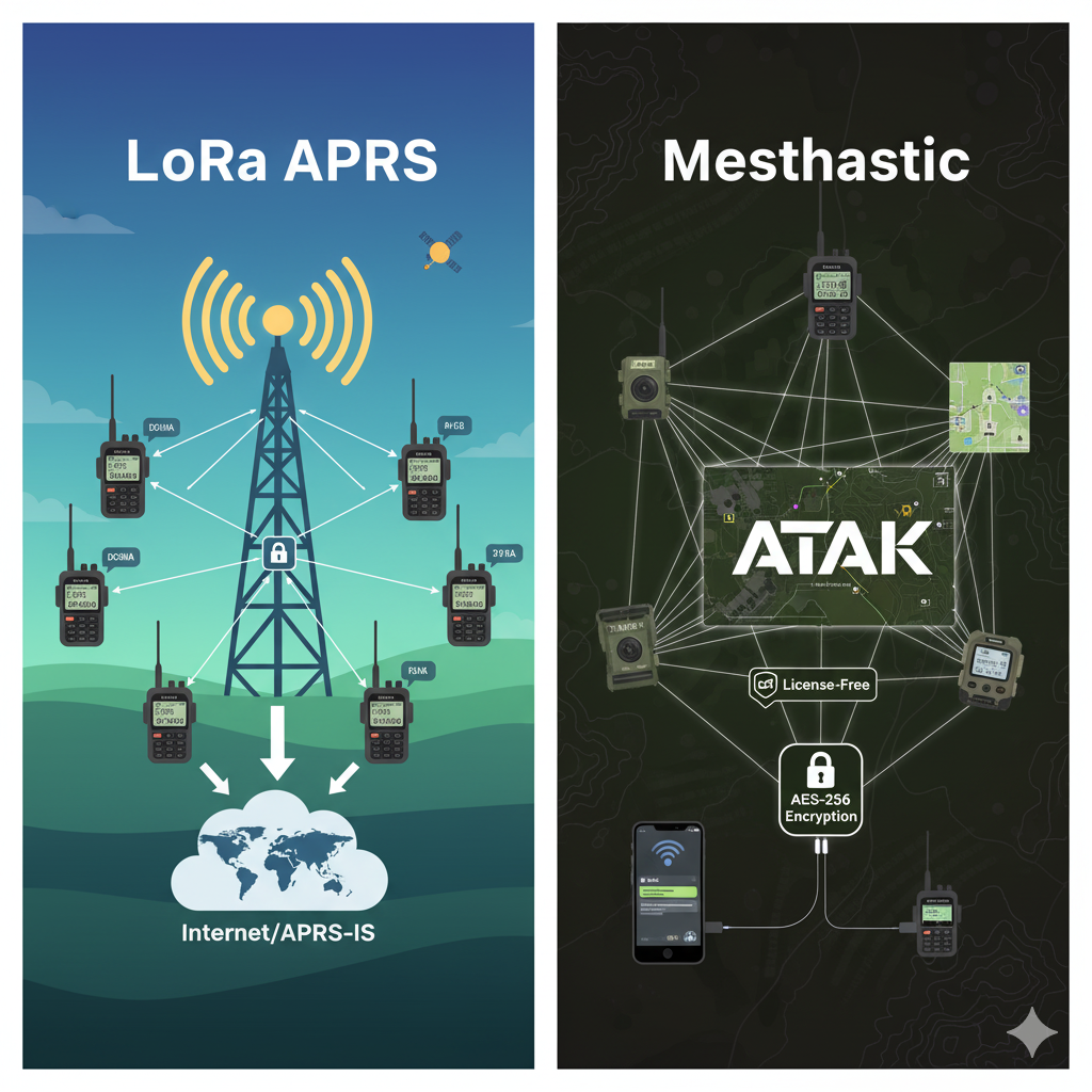 Differences, Advantages, and Technical Details: LoRa APRS vs. Meshtastic